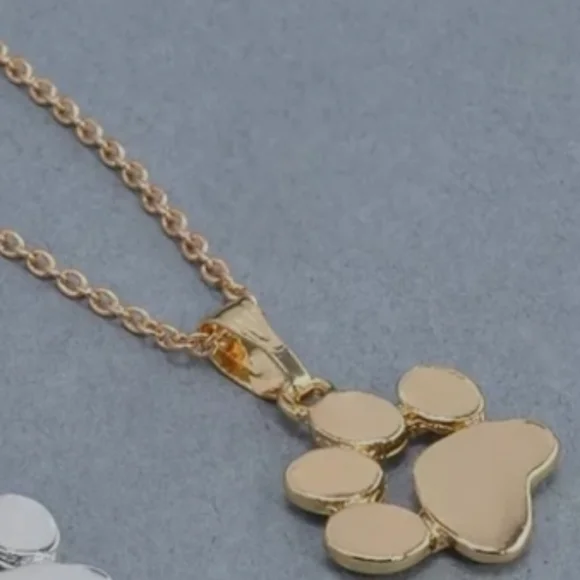 Paw Charm Necklace Peach color with 18-22"inch gold chain. Unisex Womens Mens K… - Picture 10 of 16